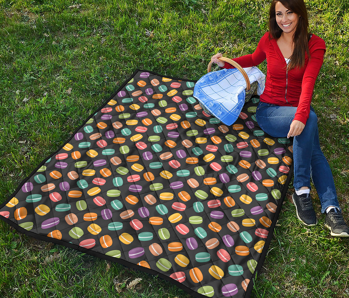 Colorful Macaron Pattern Print Quilt
