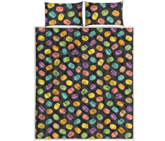 Colorful Macaron Pattern Print Quilt Bed Set