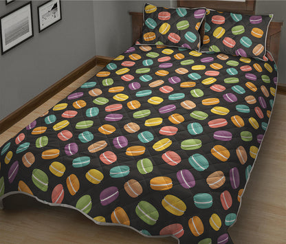 Colorful Macaron Pattern Print Quilt Bed Set