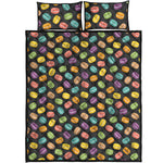 Colorful Macaron Pattern Print Quilt Bed Set