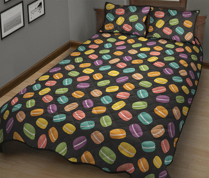 Colorful Macaron Pattern Print Quilt Bed Set