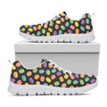 Colorful Macaron Pattern Print White Running Shoes