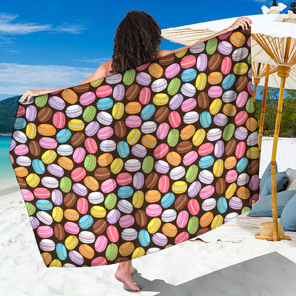 Colorful Macarons Pattern Print Beach Sarong Wrap