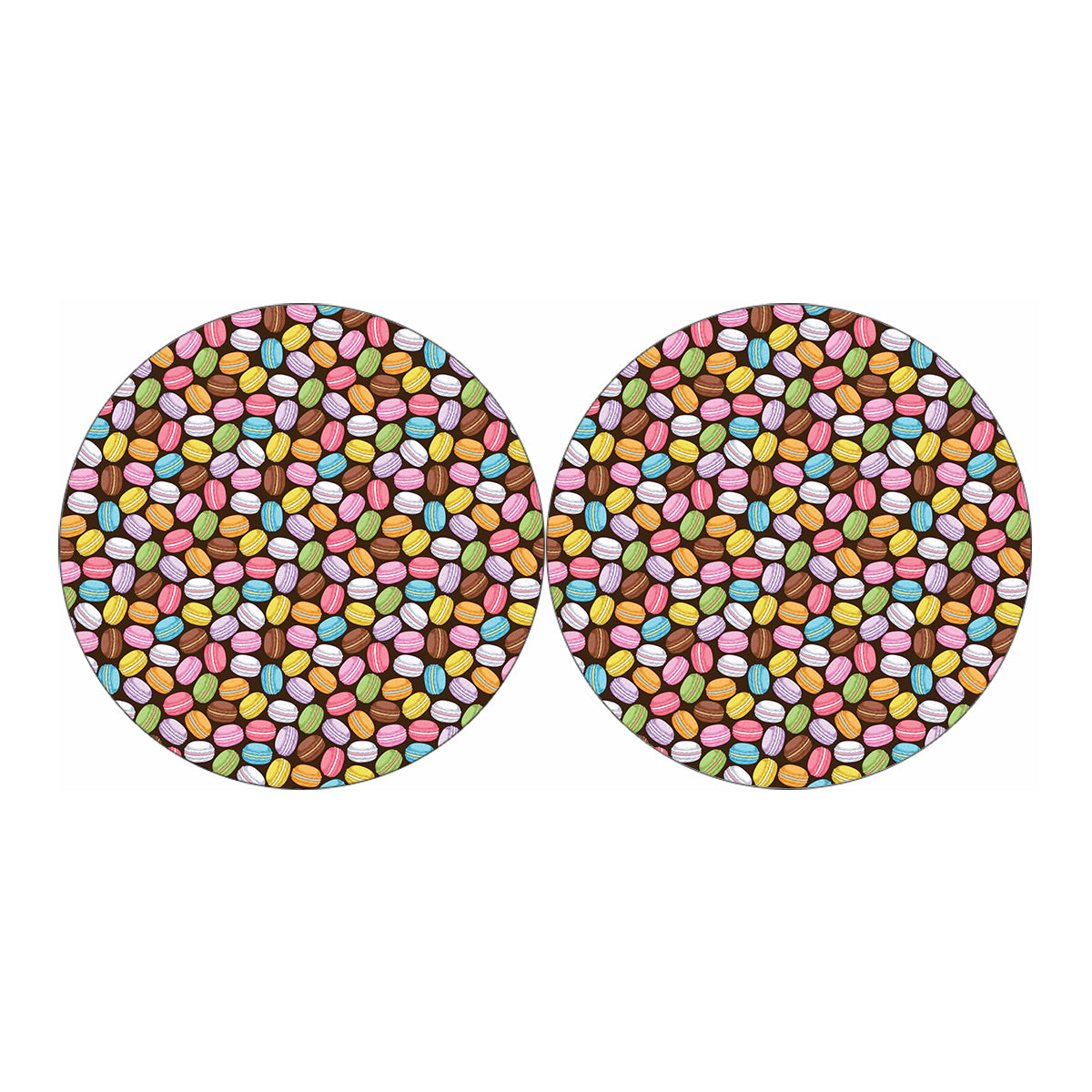 Colorful Macarons Pattern Print Car Coasters