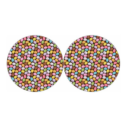 Colorful Macarons Pattern Print Car Coasters