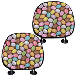 Colorful Macarons Pattern Print Car Headrest Covers
