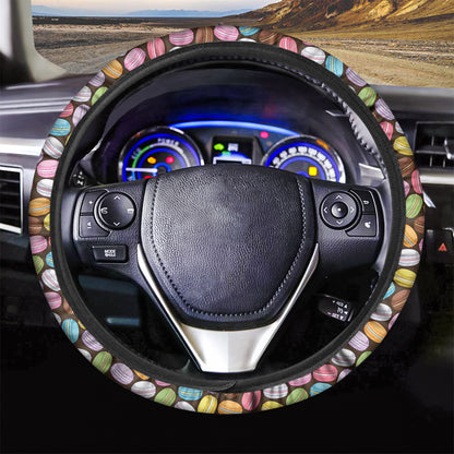 Colorful Macarons Pattern Print Car Steering Wheel Cover