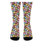 Colorful Macarons Pattern Print Crew Socks