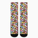 Colorful Macarons Pattern Print Crew Socks