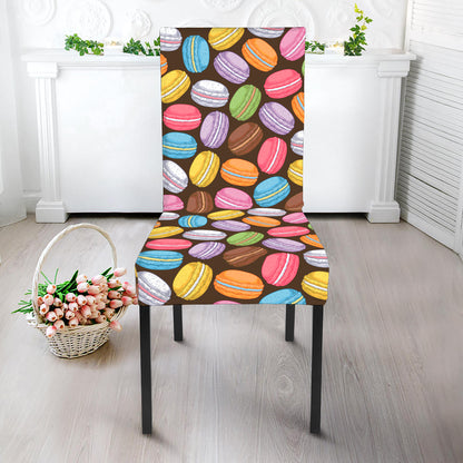 Colorful Macarons Pattern Print Dining Chair Slipcover