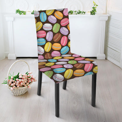 Colorful Macarons Pattern Print Dining Chair Slipcover