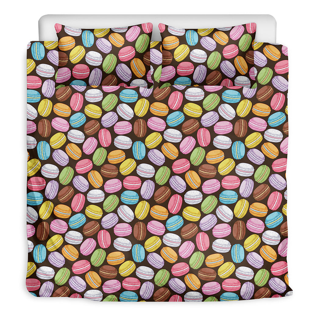Colorful Macarons Pattern Print Duvet Cover Bedding Set