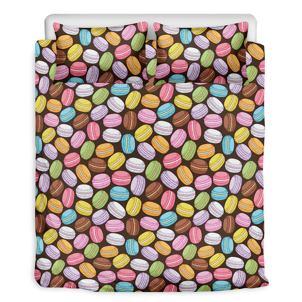 Colorful Macarons Pattern Print Duvet Cover Bedding Set