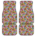 Colorful Macarons Pattern Print Front and Back Car Floor Mats