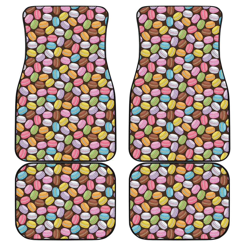 Colorful Macarons Pattern Print Front and Back Car Floor Mats
