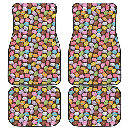 Colorful Macarons Pattern Print Front and Back Car Floor Mats