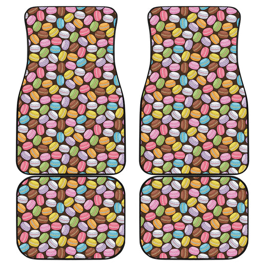 Colorful Macarons Pattern Print Front and Back Car Floor Mats