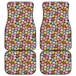 Colorful Macarons Pattern Print Front and Back Car Floor Mats