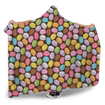 Colorful Macarons Pattern Print Hooded Blanket