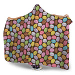 Colorful Macarons Pattern Print Hooded Blanket