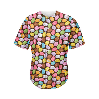 Colorful Macarons Pattern Print Men's Baseball Jersey