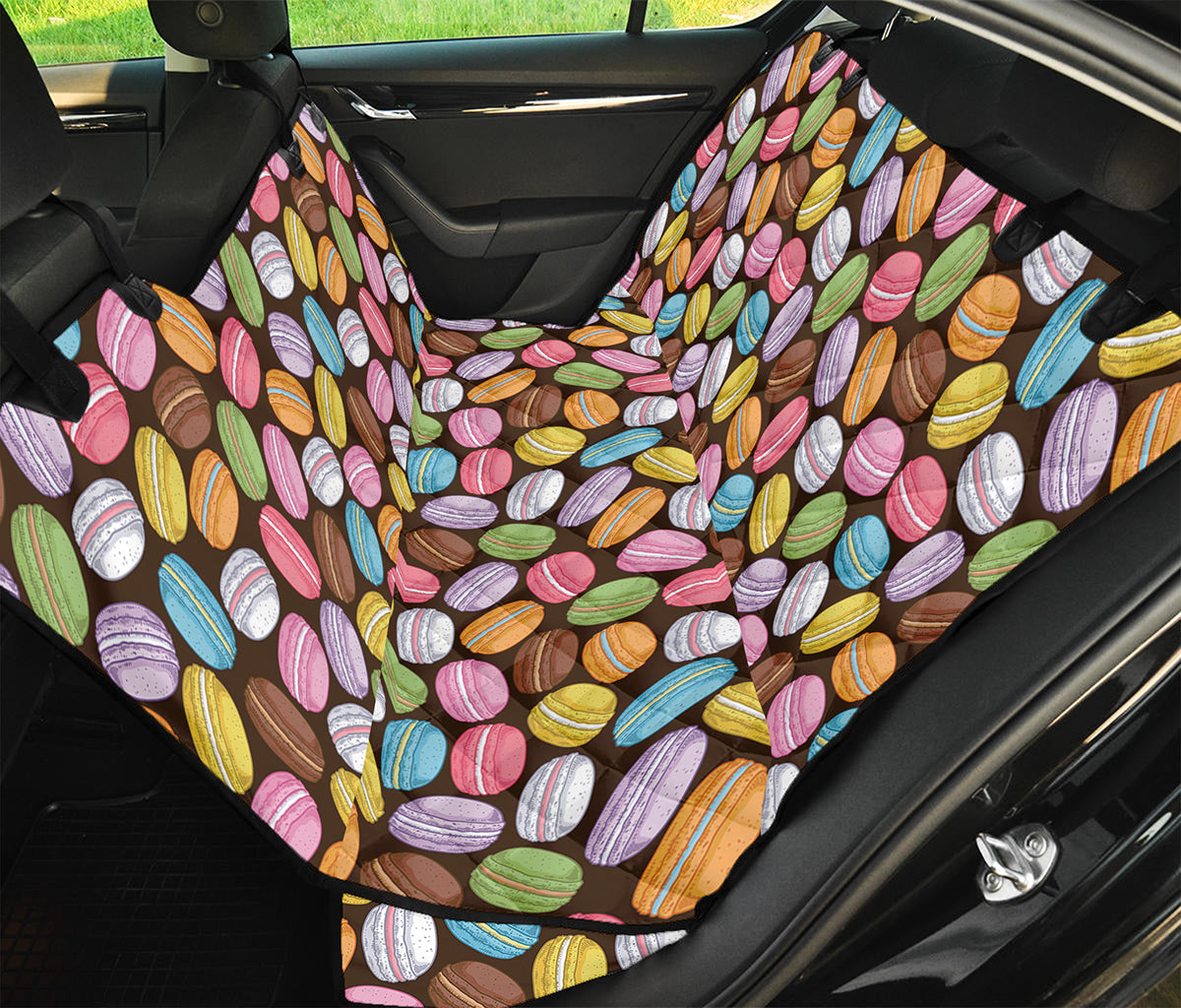 Colorful Macarons Pattern Print Pet Car Back Seat Cover