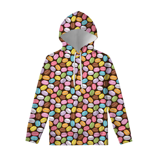 Colorful Macarons Pattern Print Pullover Hoodie