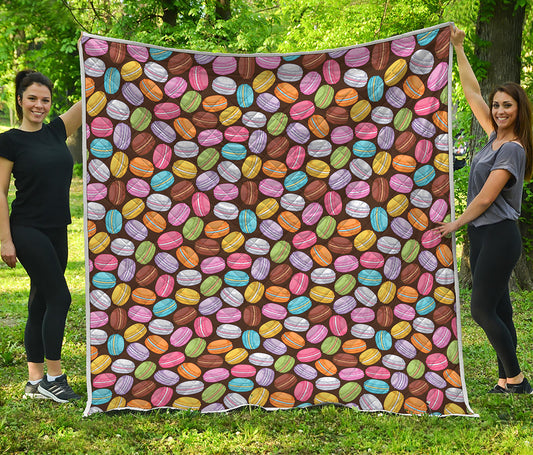 Colorful Macarons Pattern Print Quilt