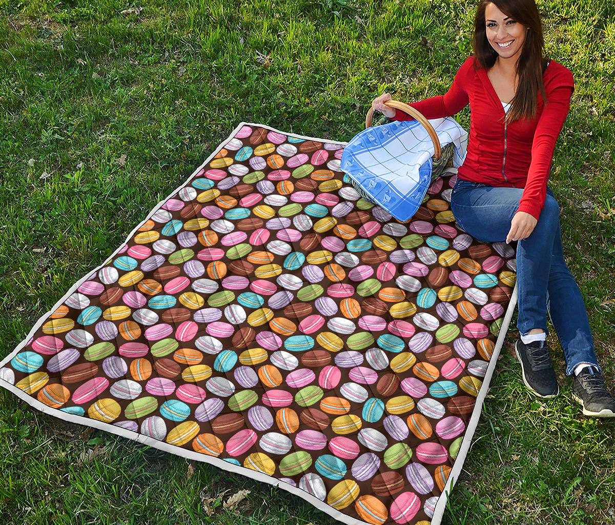 Colorful Macarons Pattern Print Quilt
