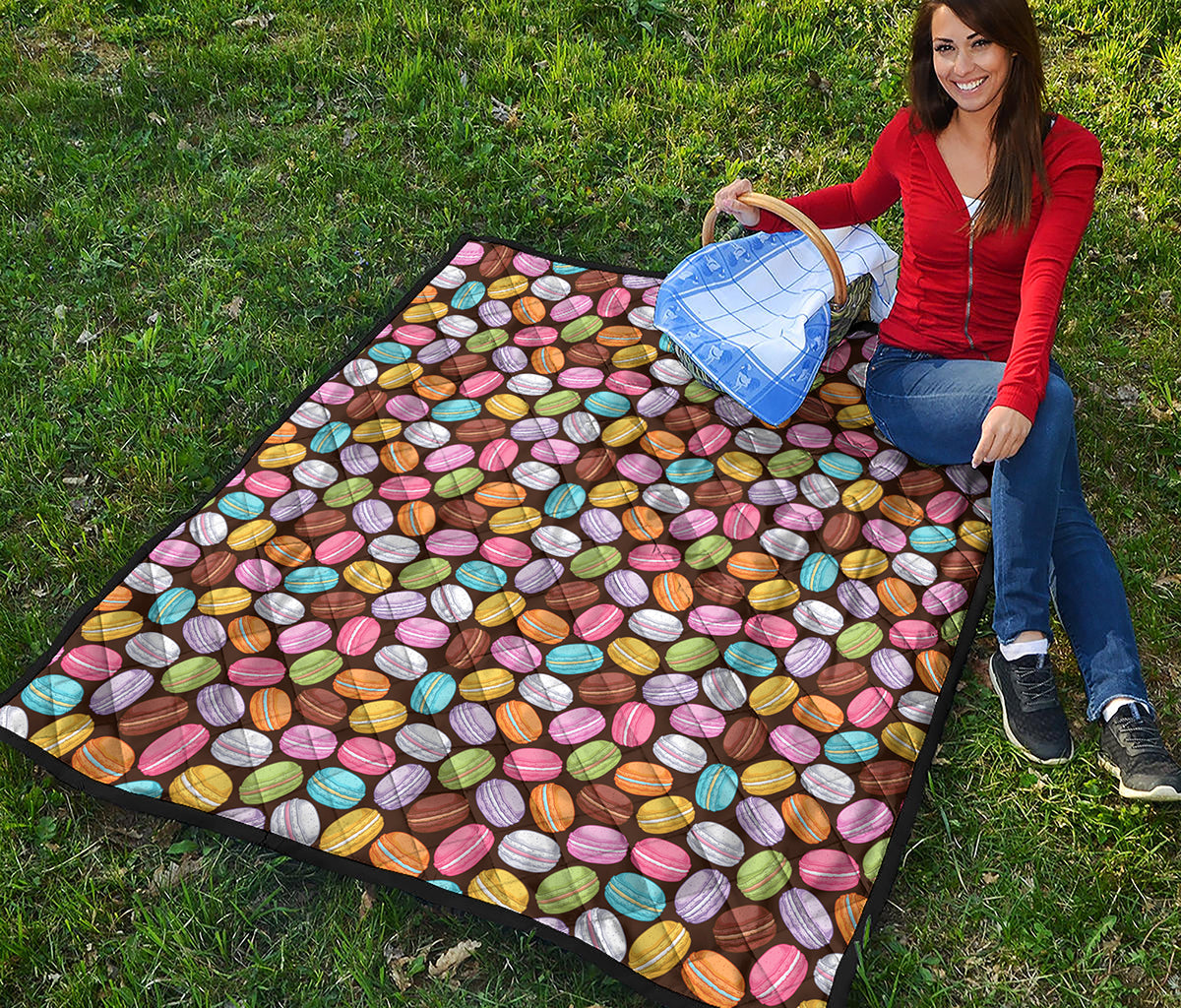 Colorful Macarons Pattern Print Quilt