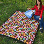 Colorful Macarons Pattern Print Quilt