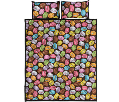 Colorful Macarons Pattern Print Quilt Bed Set
