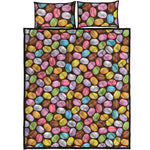 Colorful Macarons Pattern Print Quilt Bed Set