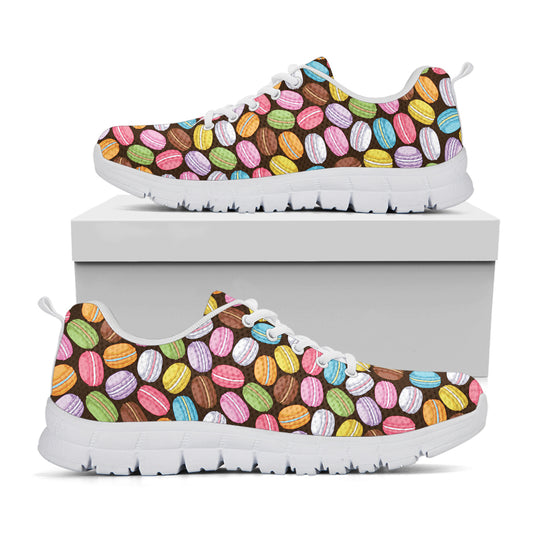 Colorful Macarons Pattern Print White Sneakers