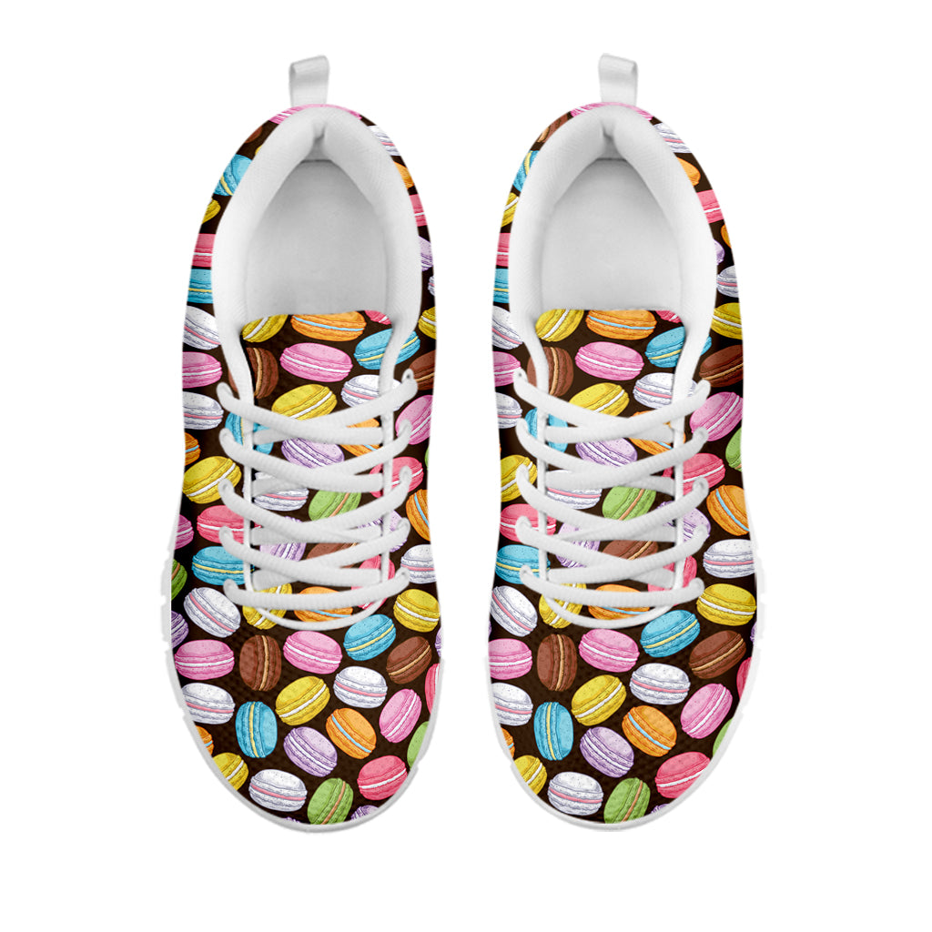Colorful Macarons Pattern Print White Sneakers