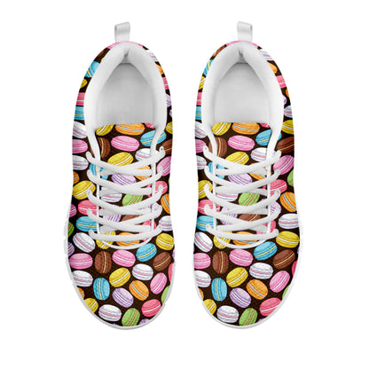 Colorful Macarons Pattern Print White Sneakers
