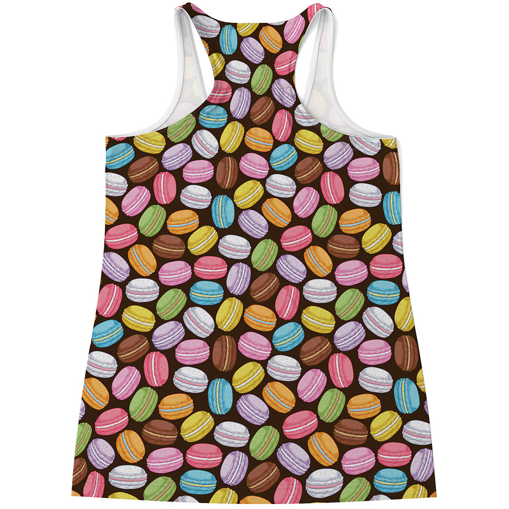 Colorful Macarons Pattern Print Women's Racerback Tank Top
