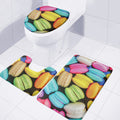 Colorful Macarons Print 3 Piece Bath Mat Set