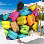 Colorful Macarons Print Beach Sarong Wrap