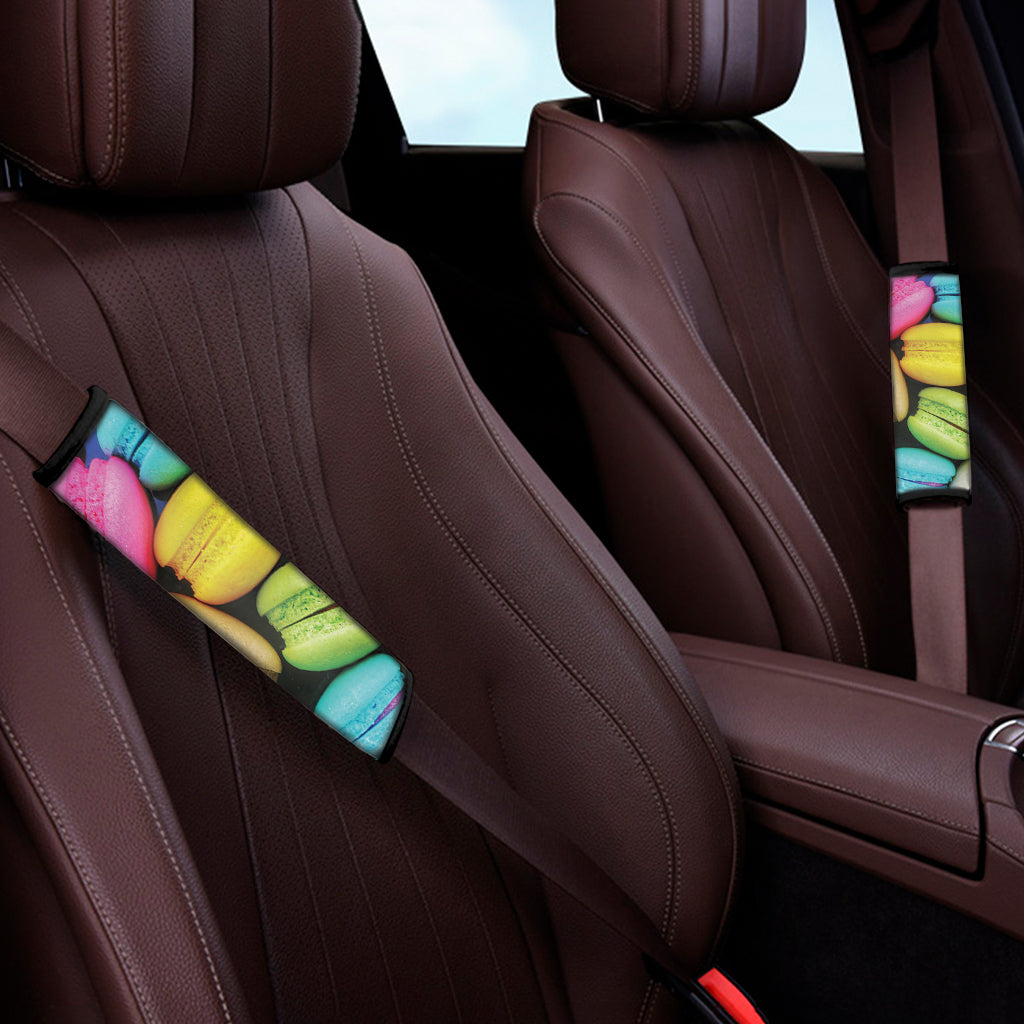 Colorful Macarons Print Car Seat Belt Covers