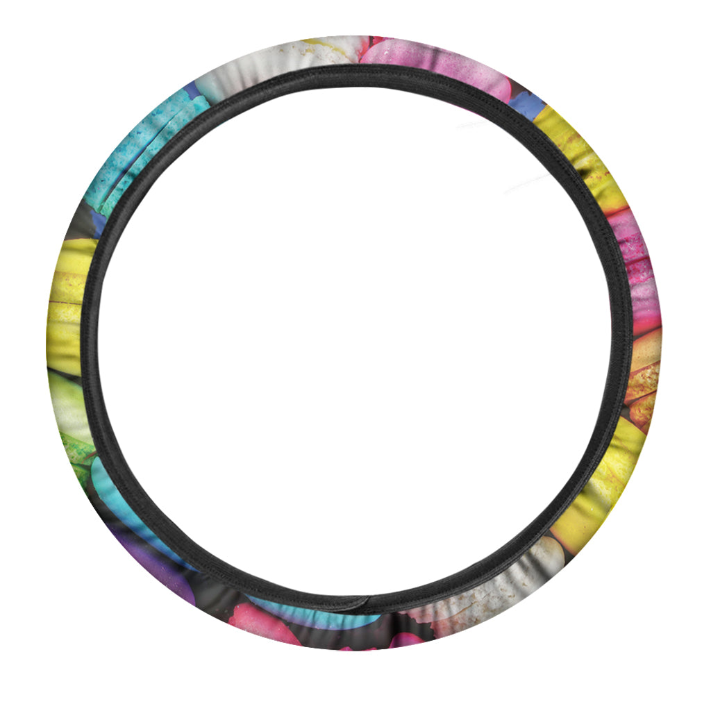Colorful Macarons Print Car Steering Wheel Cover