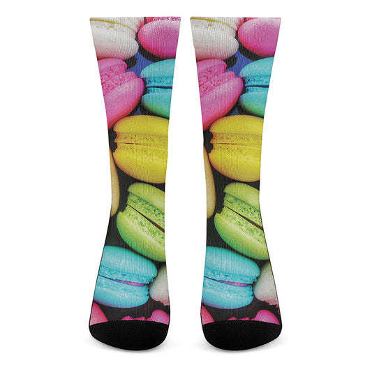 Colorful Macarons Print Crew Socks