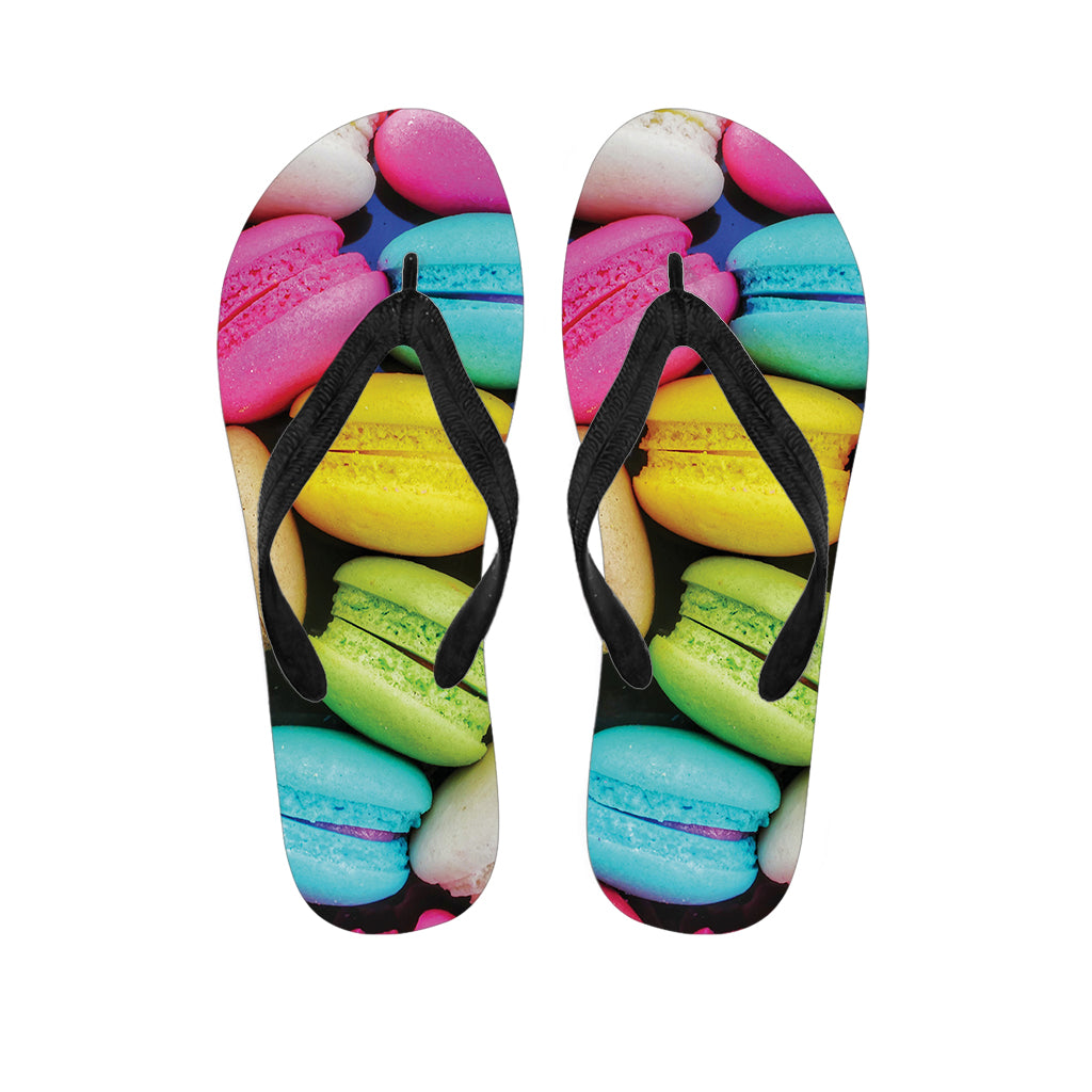 Colorful Macarons Print Flip Flops