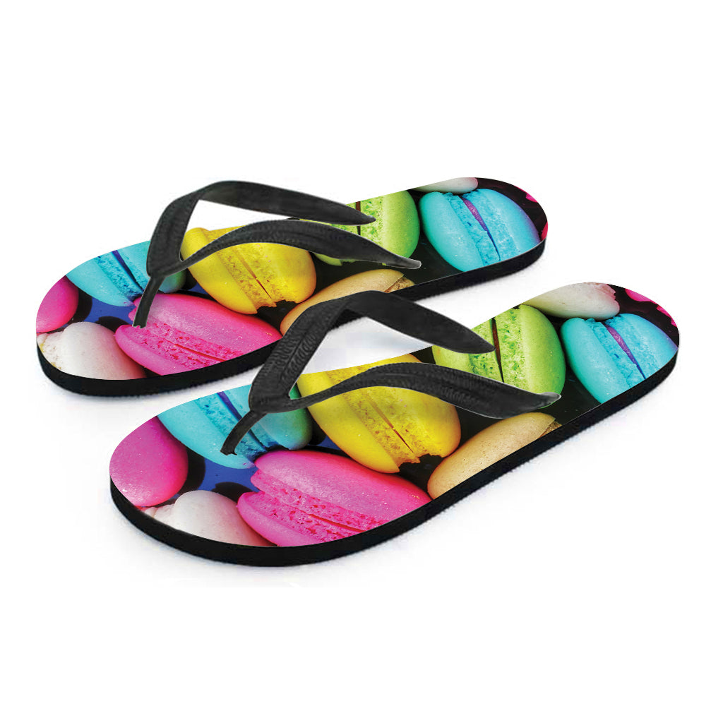 Colorful Macarons Print Flip Flops