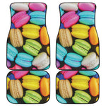 Colorful Macarons Print Front and Back Car Floor Mats