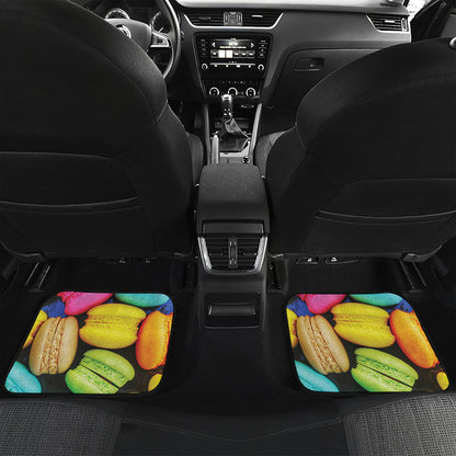 Colorful Macarons Print Front and Back Car Floor Mats