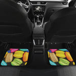 Colorful Macarons Print Front and Back Car Floor Mats
