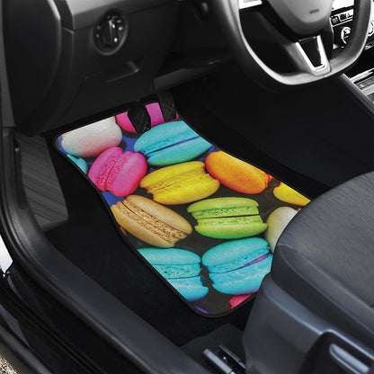 Colorful Macarons Print Front and Back Car Floor Mats