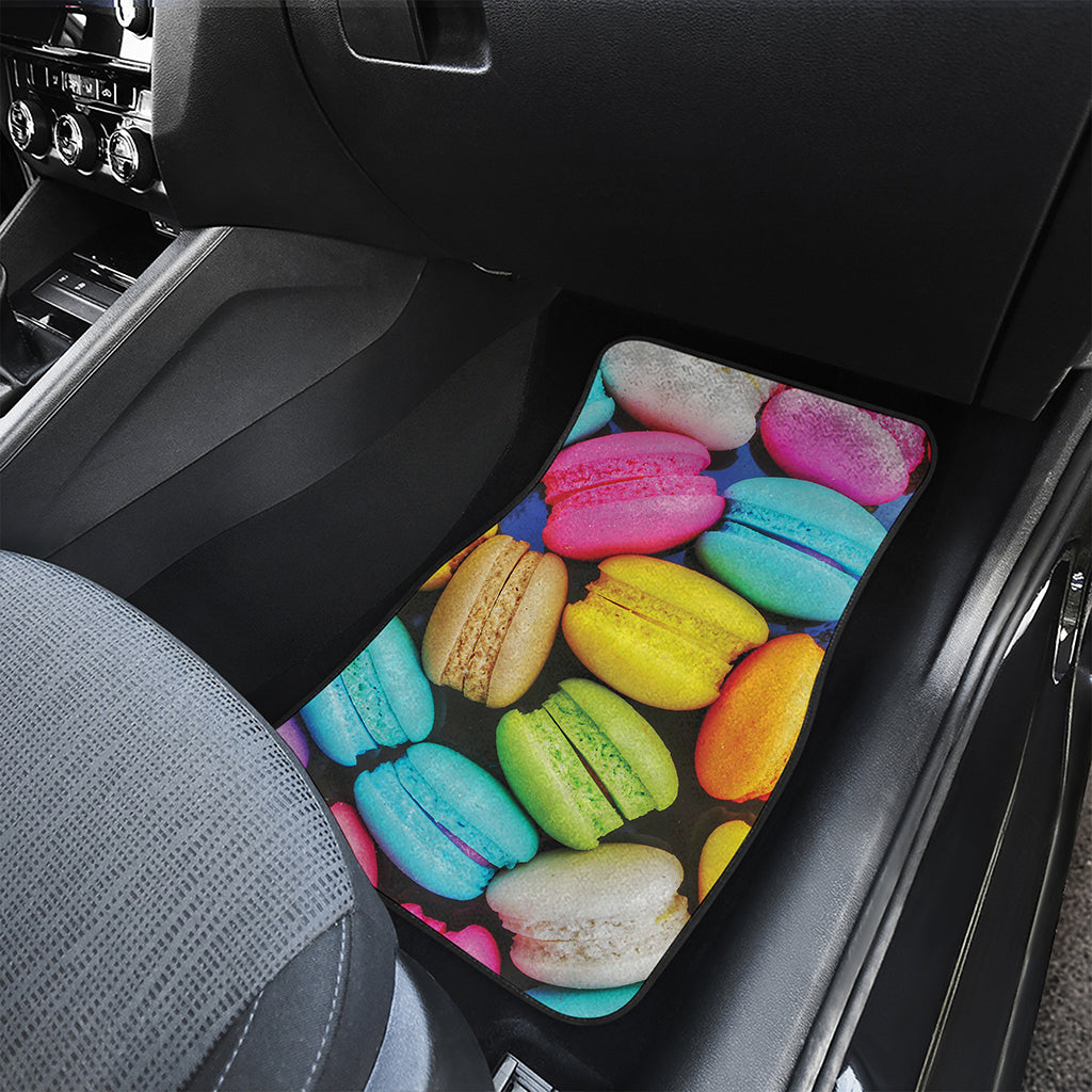 Colorful Macarons Print Front and Back Car Floor Mats