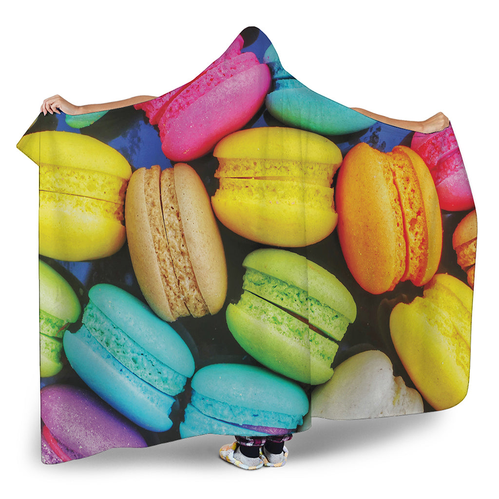 Colorful Macarons Print Hooded Blanket